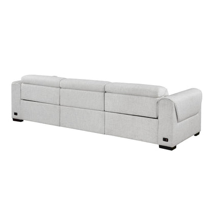 Homelegance  - McPherson Power Double Reclining Sofa W/ Power Headrests, Charging Ports in Cloud - 9455CLD-3PWHx  view 8