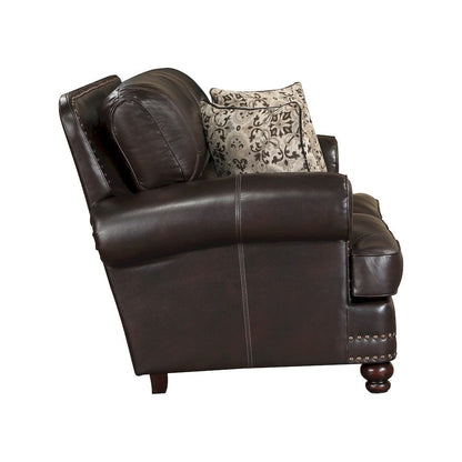 Homelegance  - Milford Love Seat in Brown - 9268BRW-2  view 3