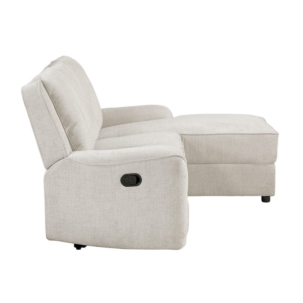 Homelegance  - Monterey 2-Piece Reclining Sectional W/ Right Chaise in Beige - 8530BExSC  view 3