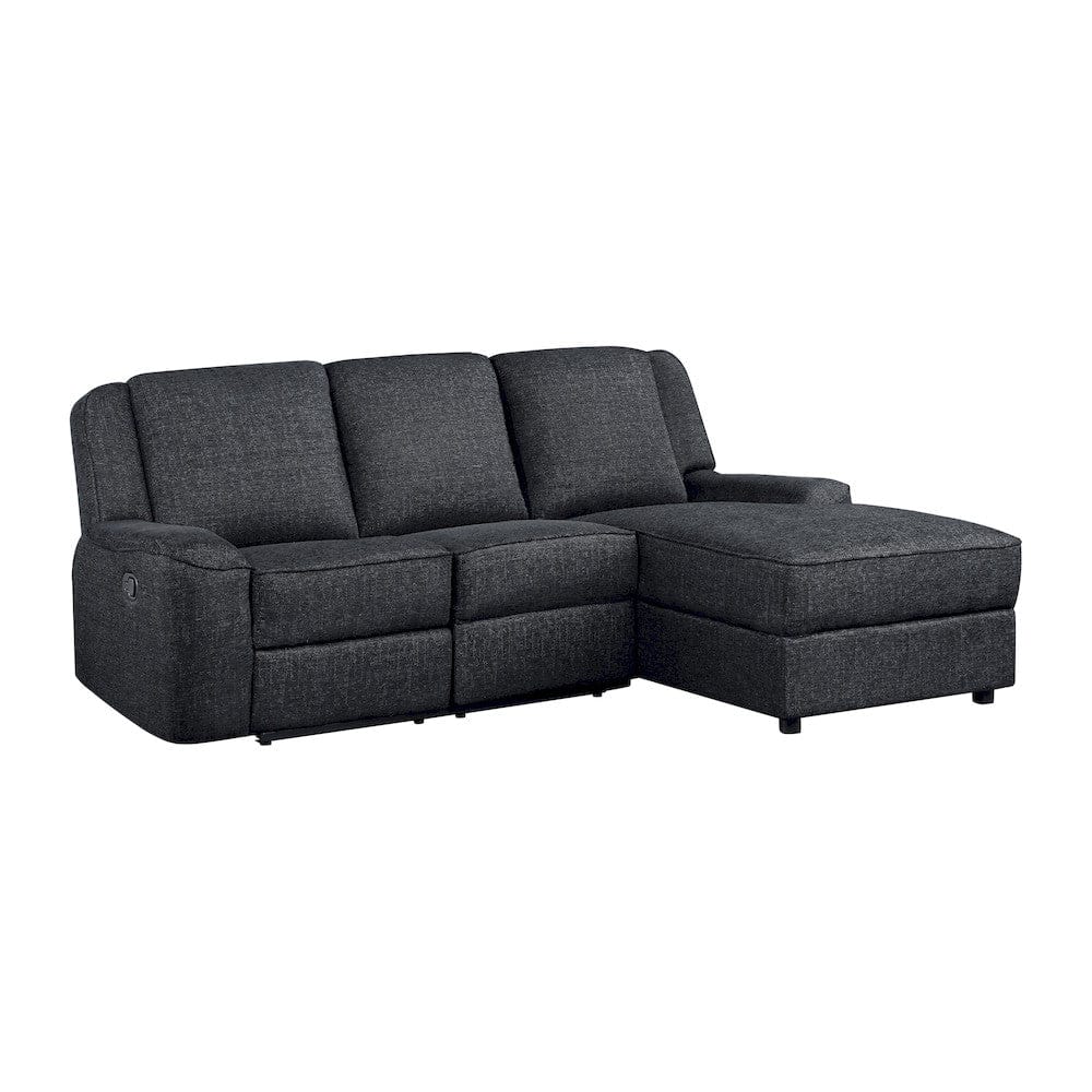 Homelegance  - Monterey 2-Piece Reclining Sectional W/ Right Chaise in Ebony - 8530EBxSC  view 2