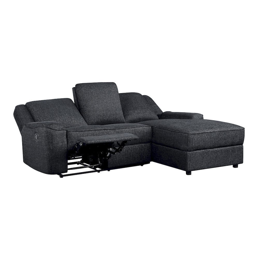 Homelegance  - Monterey 2-Piece Reclining Sectional W/ Right Chaise in Ebony - 8530EBxSC  view 5