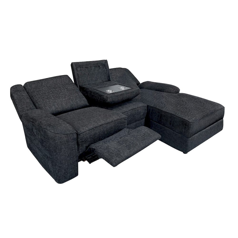 Homelegance  - Monterey 2-Piece Reclining Sectional W/ Right Chaise in Ebony - 8530EBxSC  view 6