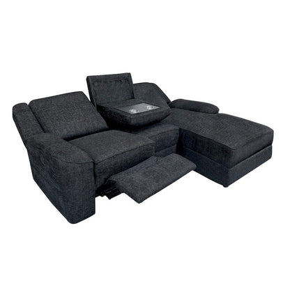 Homelegance  - Monterey 2-Piece Reclining Sectional W/ Right Chaise in Ebony - 8530EBxSC  view 6