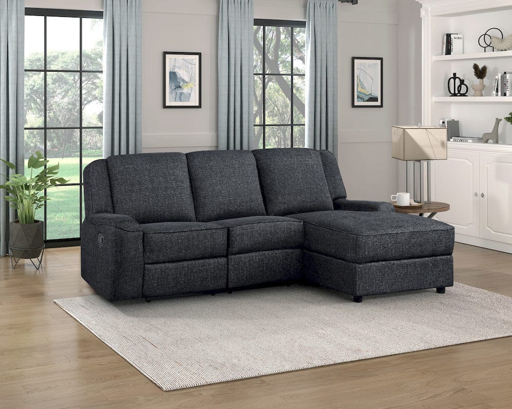 Homelegance  - Monterey 2-Piece Reclining Sectional W/ Right Chaise in Ebony - 8530EBxSC  view 7