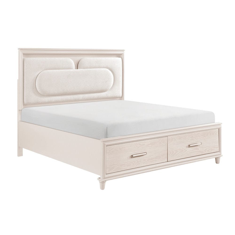 Homelegance  - Montrose California King Platform Bed W/ Footboard Storage in White - 2451K-1CKx  view 3