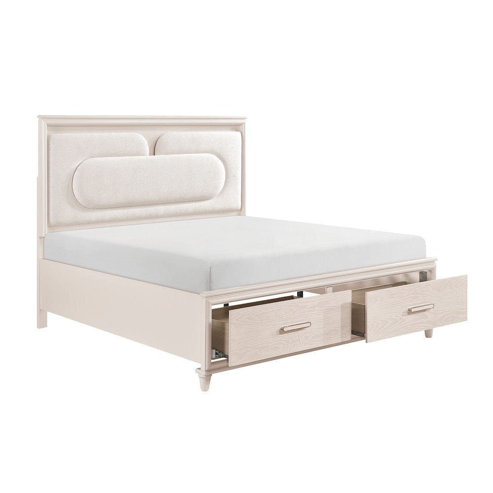 Homelegance  - Montrose California King Platform Bed W/ Footboard Storage in White - 2451K-1CKx  view 7