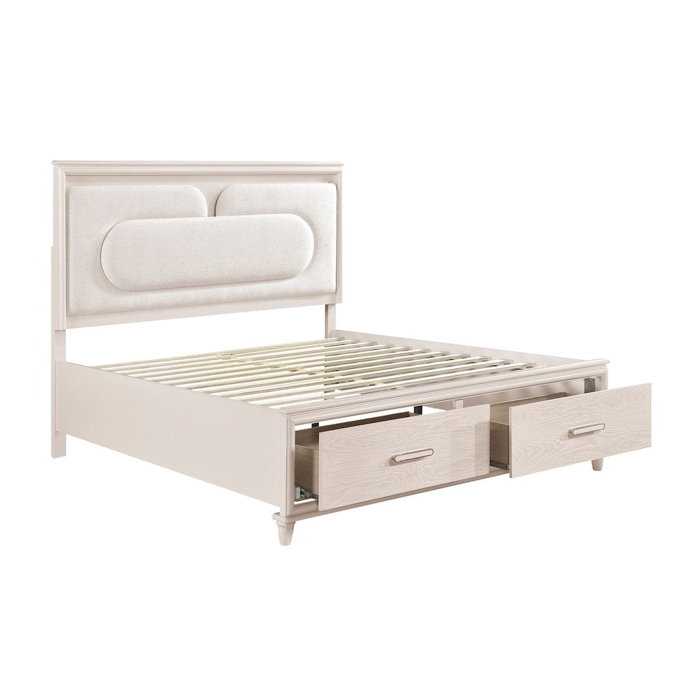 Homelegance  - Montrose California King Platform Bed W/ Footboard Storage in White - 2451K-1CKx  view 8