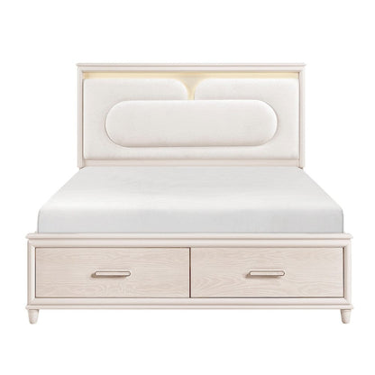 Homelegance  - Montrose California King Platform Bed W/ Footboard Storage in White - 2451K-1CKx  view 9
