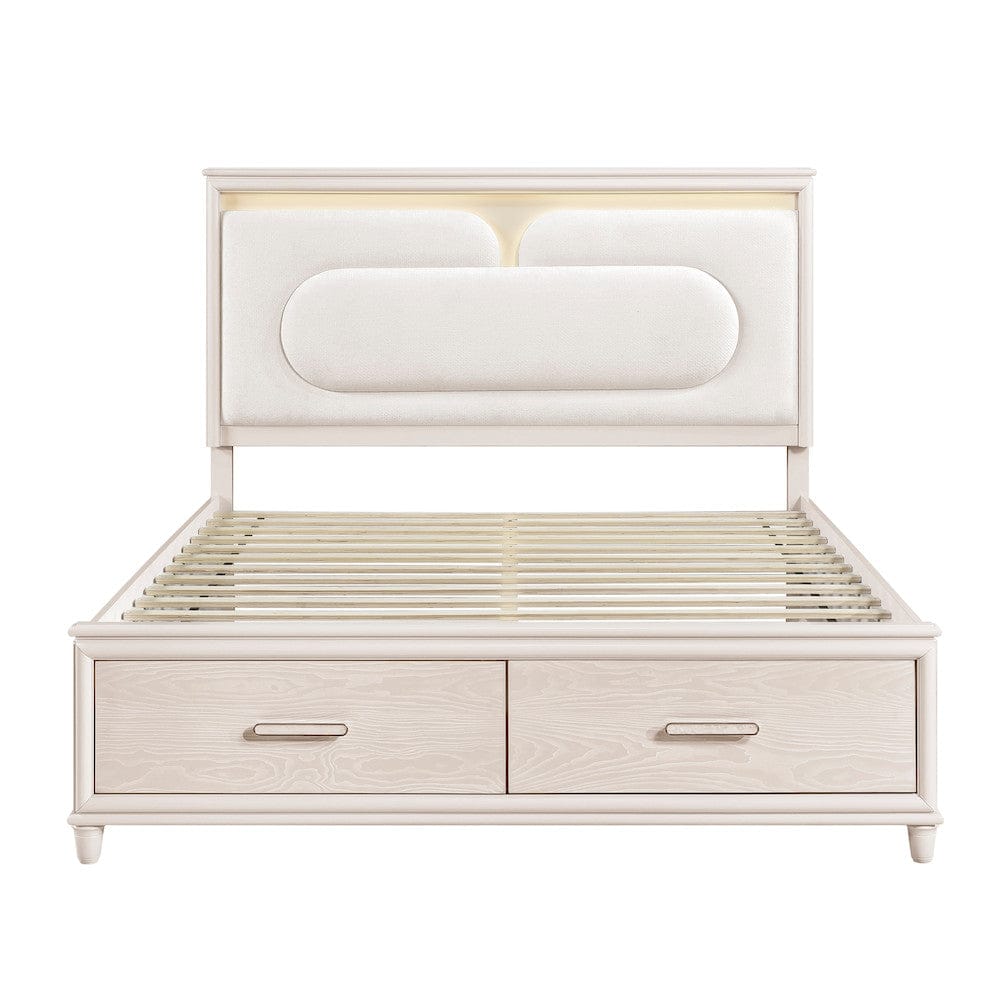 Homelegance  - Montrose California King Platform Bed W/ Footboard Storage in White - 2451K-1CKx  view 10