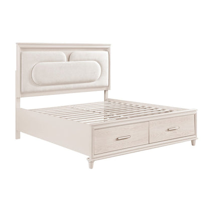 Homelegance  - Montrose Eastern King Platform Bed W/ Footboard Storage in White - 2451K-1EKx  view 4