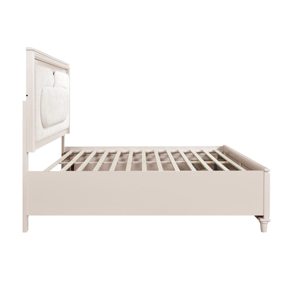 Homelegance  - Montrose Eastern King Platform Bed W/ Footboard Storage in White - 2451K-1EKx  view 6