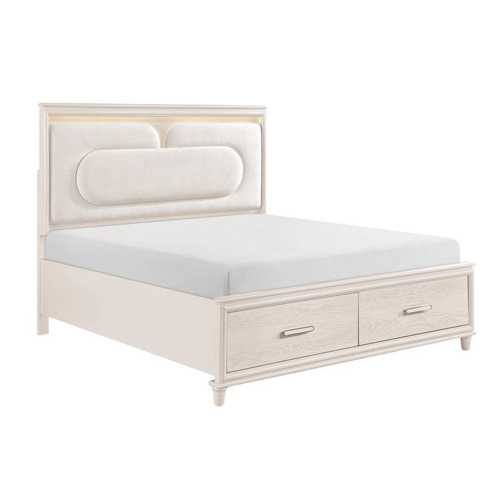 Homelegance  - Montrose Eastern King Platform Bed W/ Footboard Storage in White - 2451K-1EKx  view 9