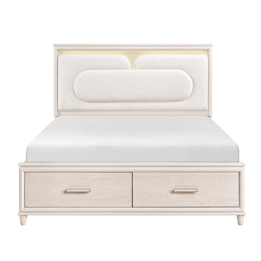 Homelegance  - Montrose Queen Platform Bed W/ Footboard Storage in White - 2451-1x  view 1