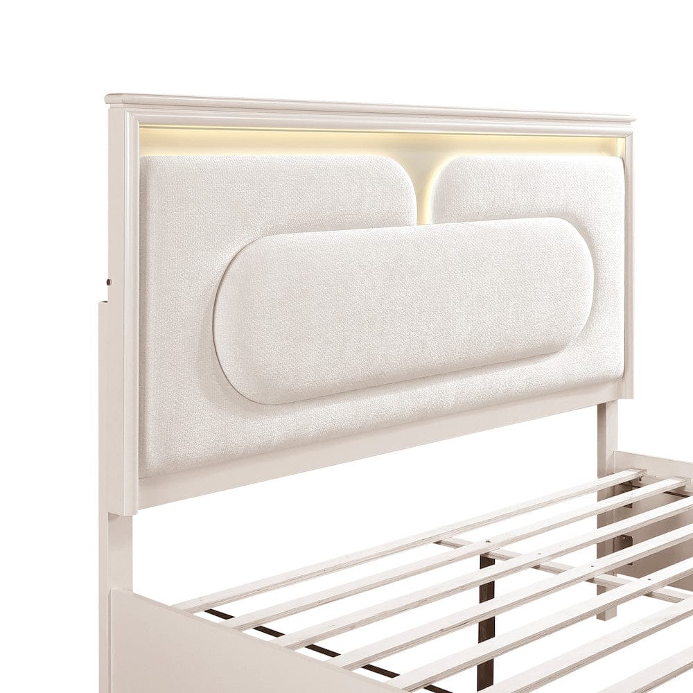 Homelegance  - Montrose Queen Platform Bed W/ Footboard Storage in White - 2451-1x  view 2