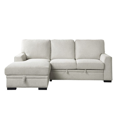 Homelegance  - Morelia 2-Piece Sectional W/ Pull-out Bed and Left Chaise W/ Hidden Storage in Beige - 9468BEx2LC2R  view 3