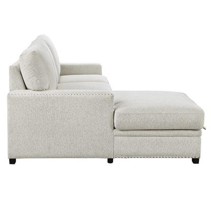 Homelegance  - Morelia 2-Piece Sectional W/ Pull-out Bed and Left Chaise W/ Hidden Storage in Beige - 9468BEx2LC2R  view 5