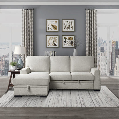 Homelegance  - Morelia 2-Piece Sectional W/ Pull-out Bed and Left Chaise W/ Hidden Storage in Beige - 9468BEx2LC2R  view 8