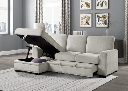Homelegance  - Morelia 2-Piece Sectional W/ Pull-out Bed and Left Chaise W/ Hidden Storage in Beige - 9468BEx2LC2R  view 10