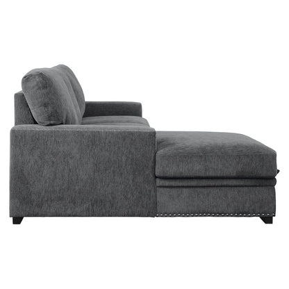 Homelegance  - Morelia 2-Piece Sectional W/ Pull-out Bed and Left Chaise W/ Hidden Storage in Charcoal - 9468CCx2LC2R  view 2