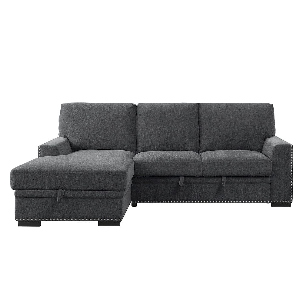 Homelegance  - Morelia 2-Piece Sectional W/ Pull-out Bed and Left Chaise W/ Hidden Storage in Charcoal - 9468CCx2LC2R  view 3
