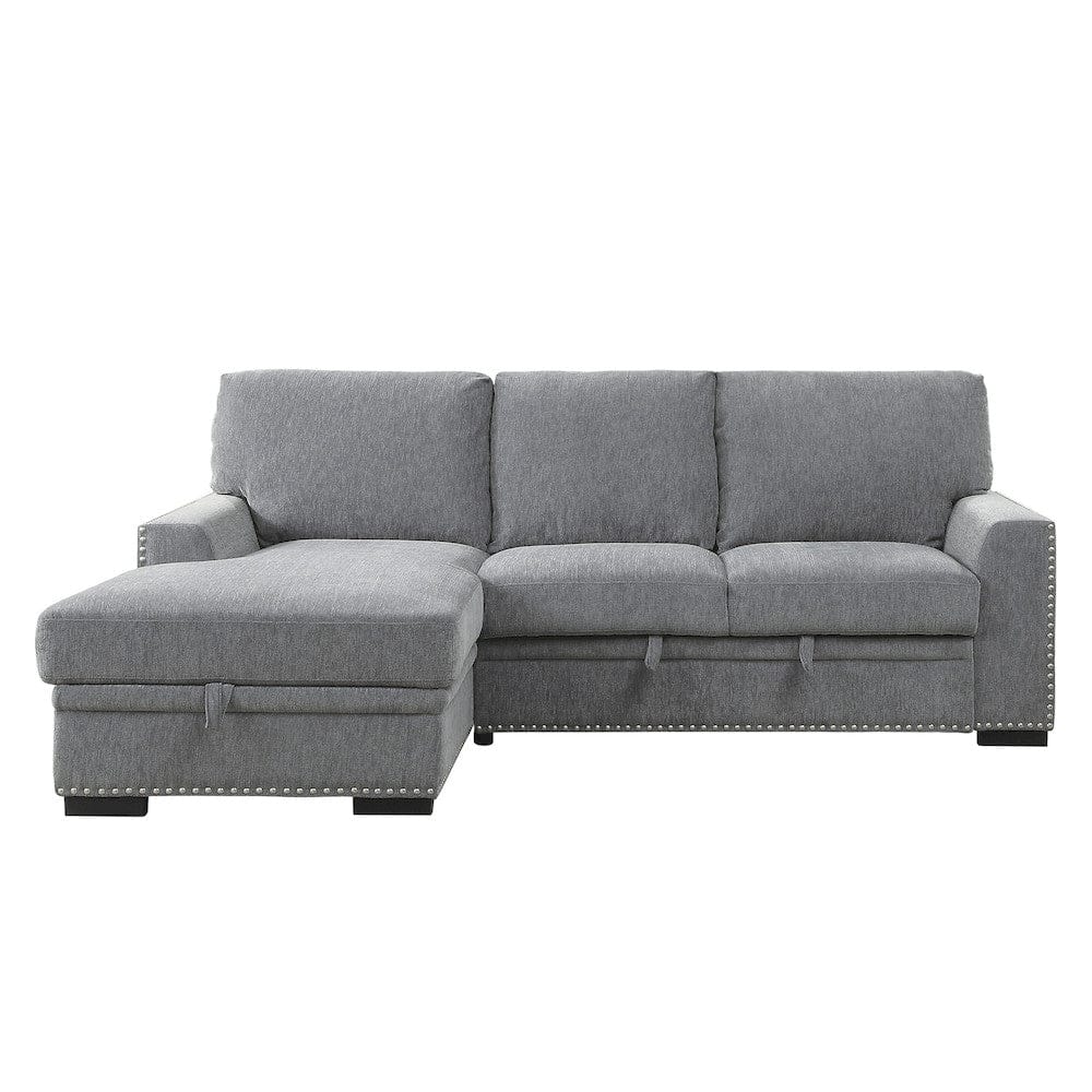 Homelegance  - Morelia 2-Piece Sectional W/ Pull-out Bed and Left Chaise W/ Hidden Storage in Gray - 9468DGx2LC2R  view 1