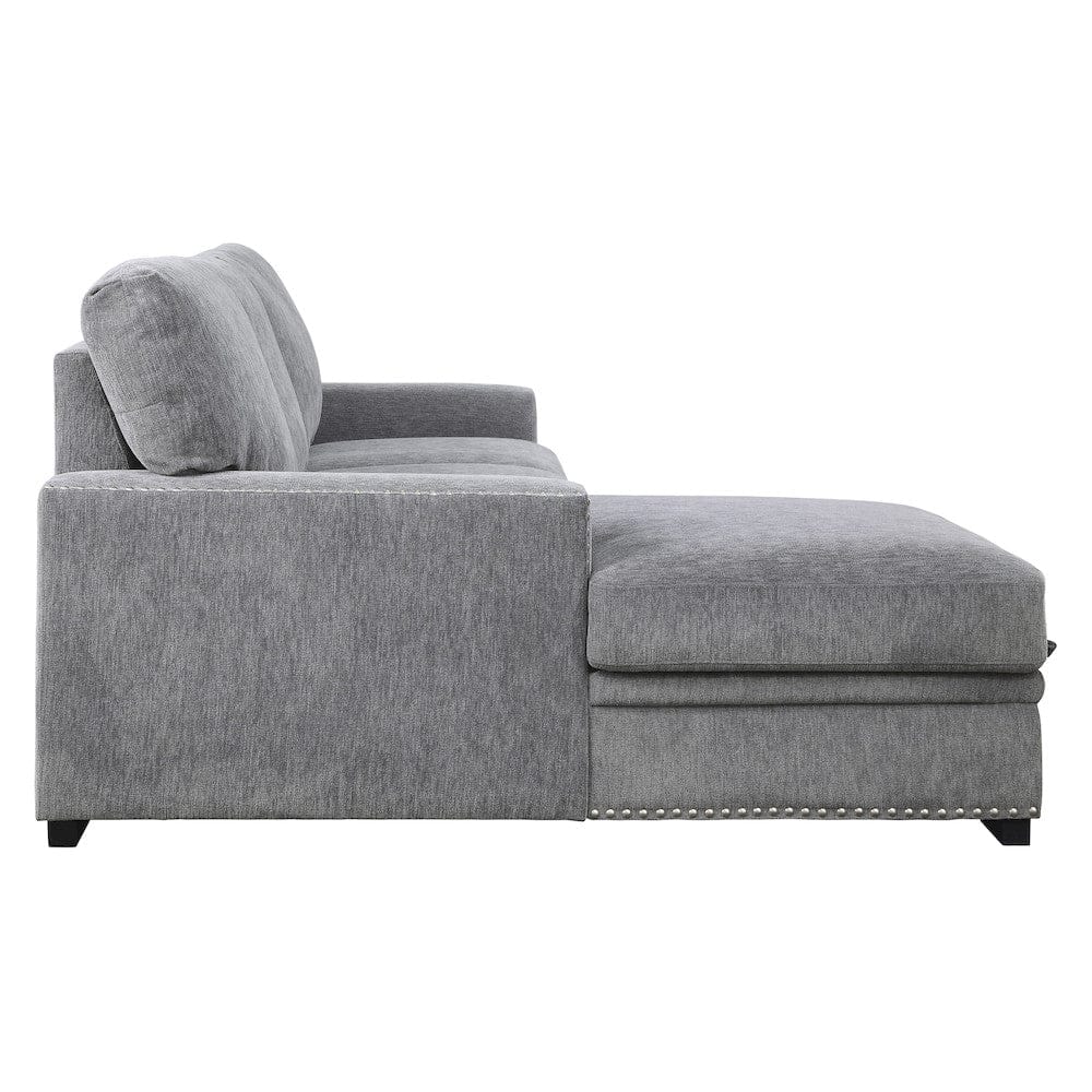 Homelegance  - Morelia 2-Piece Sectional W/ Pull-out Bed and Left Chaise W/ Hidden Storage in Gray - 9468DGx2LC2R  view 3