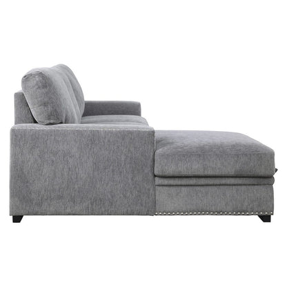 Homelegance  - Morelia 2-Piece Sectional W/ Pull-out Bed and Left Chaise W/ Hidden Storage in Gray - 9468DGx2LC2R  view 3
