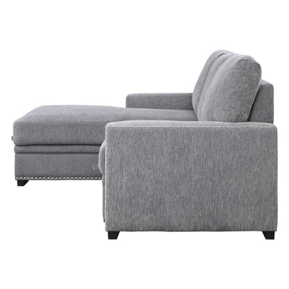 Homelegance  - Morelia 2-Piece Sectional W/ Pull-out Bed and Left Chaise W/ Hidden Storage in Gray - 9468DGx2LC2R  view 4