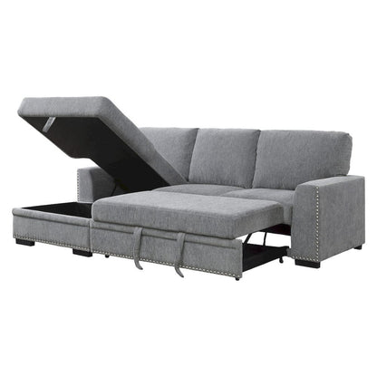 Homelegance  - Morelia 2-Piece Sectional W/ Pull-out Bed and Left Chaise W/ Hidden Storage in Gray - 9468DGx2LC2R  view 5