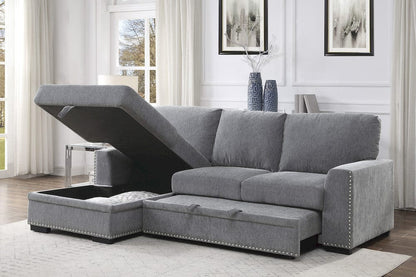 Homelegance  - Morelia 2-Piece Sectional W/ Pull-out Bed and Left Chaise W/ Hidden Storage in Gray - 9468DGx2LC2R  view 9