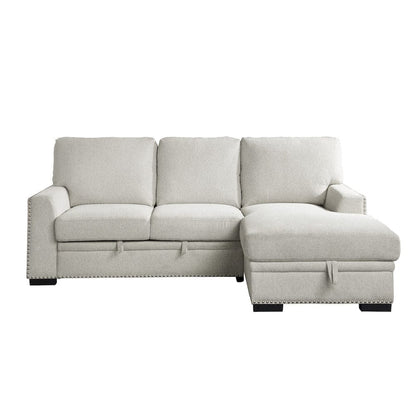 Homelegance  - Morelia 2-Piece Sectional W/ Pull-out Bed and Right Chaise W/ Hidden Storage in Beige - 9468BEx2RC2L  view 1