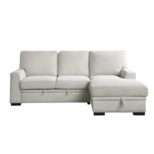 Homelegance  - Morelia 2-Piece Sectional W/ Pull-out Bed and Right Chaise W/ Hidden Storage in Beige - 9468BEx2RC2L  view 1