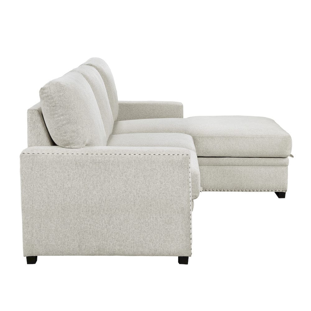 Homelegance  - Morelia 2-Piece Sectional W/ Pull-out Bed and Right Chaise W/ Hidden Storage in Beige - 9468BEx2RC2L  view 3