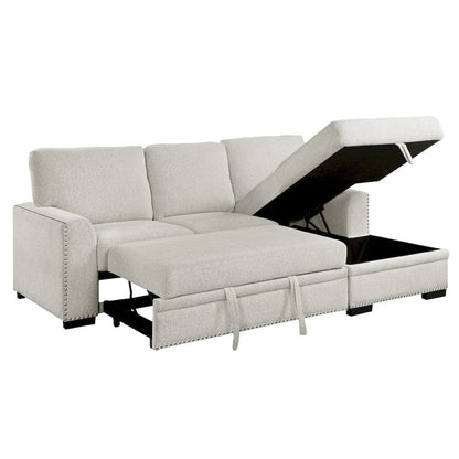 Homelegance  - Morelia 2-Piece Sectional W/ Pull-out Bed and Right Chaise W/ Hidden Storage in Beige - 9468BEx2RC2L  view 6
