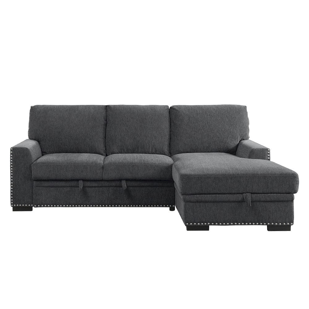 Homelegance  - Morelia 2-Piece Sectional W/ Pull-out Bed and Right Chaise W/ Hidden Storage in Charcoal - 9468CCx2RC2L  view 1