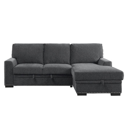 Homelegance  - Morelia 2-Piece Sectional W/ Pull-out Bed and Right Chaise W/ Hidden Storage in Charcoal - 9468CCx2RC2L  view 1