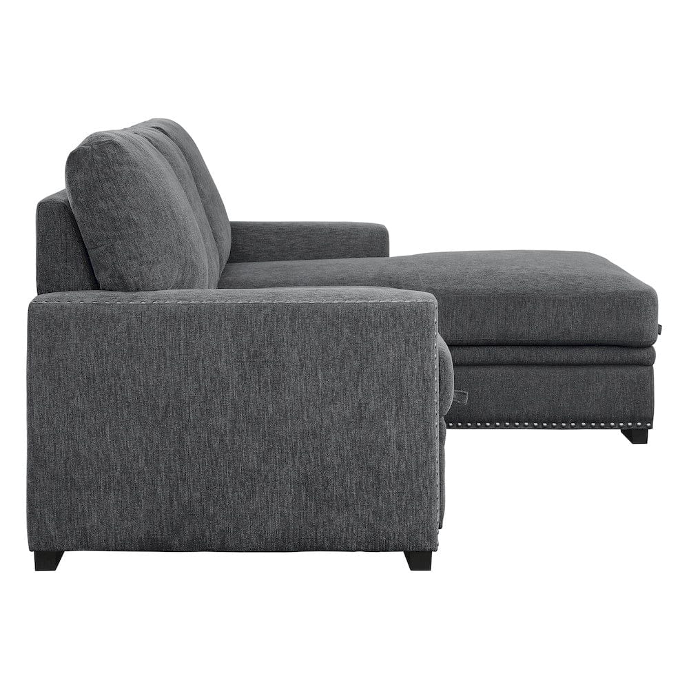Homelegance  - Morelia 2-Piece Sectional W/ Pull-out Bed and Right Chaise W/ Hidden Storage in Charcoal - 9468CCx2RC2L  view 5