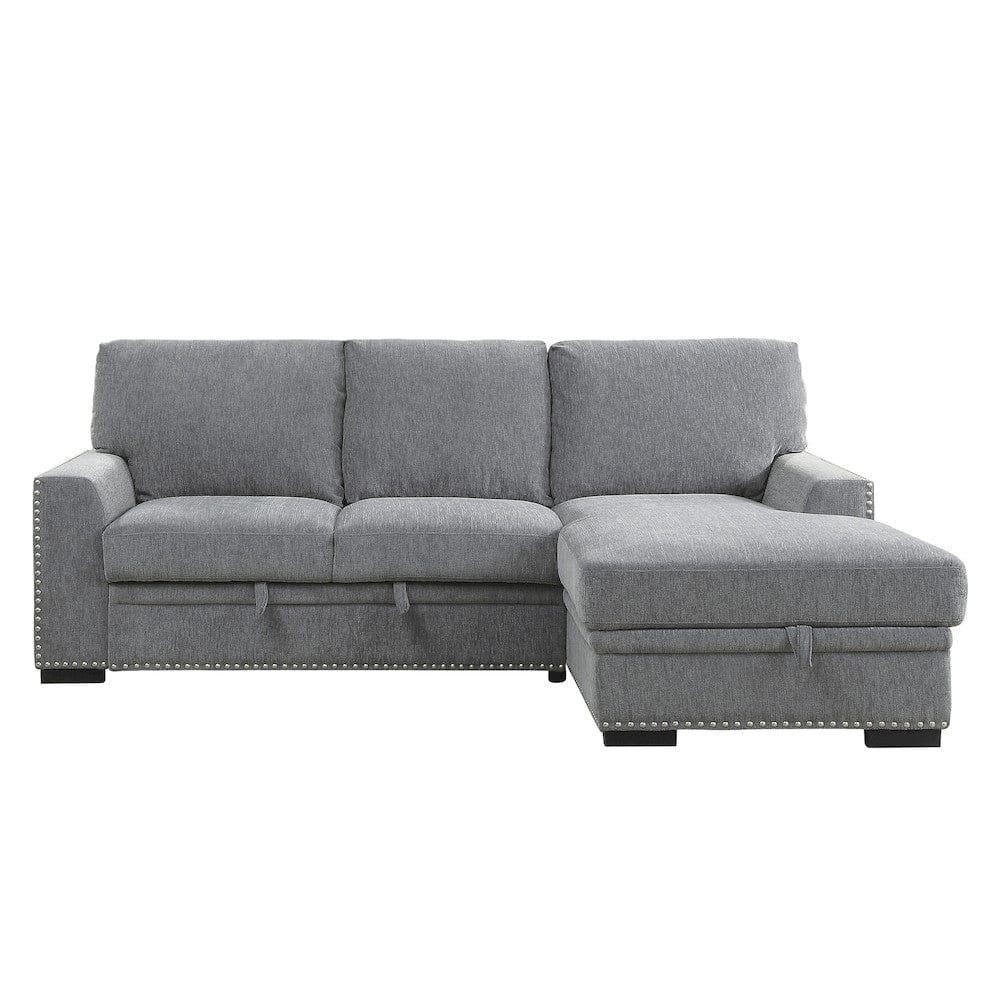 Homelegance  - Morelia 2-Piece Sectional W/ Pull-out Bed and Right Chaise W/ Hidden Storage in Gray - 9468DGx2RC2L  view 1