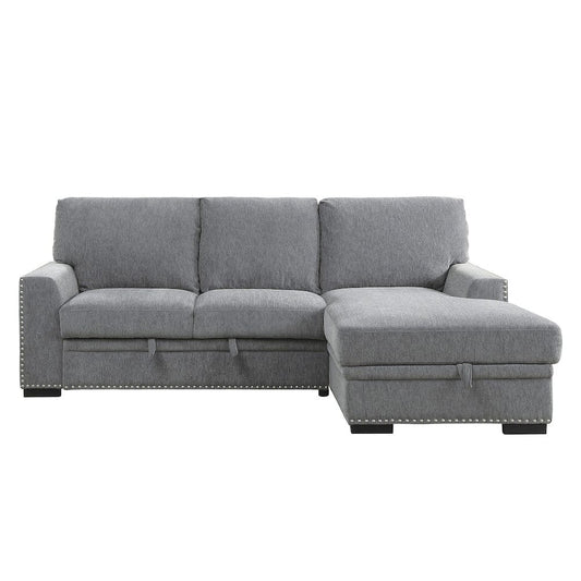Homelegance  - Morelia 2-Piece Sectional W/ Pull-out Bed and Right Chaise W/ Hidden Storage in Gray - 9468DGx2RC2L  view 1