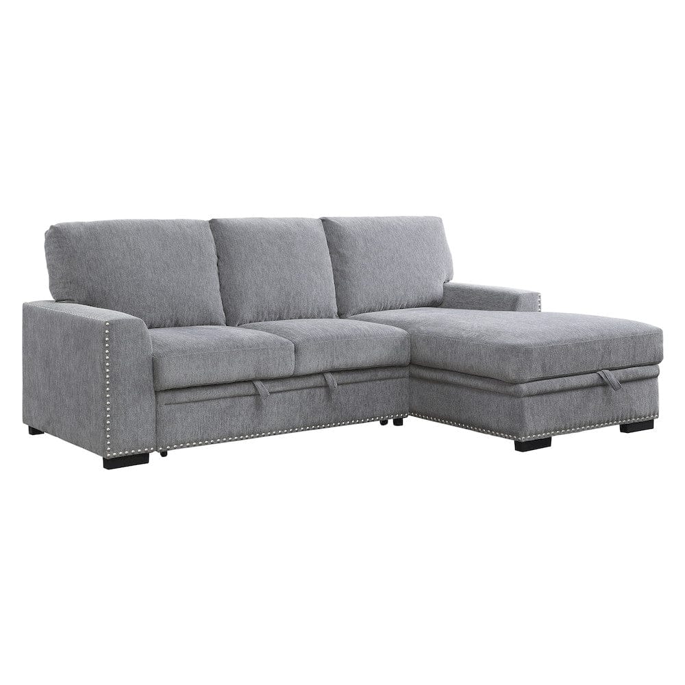Homelegance  - Morelia 2-Piece Sectional W/ Pull-out Bed and Right Chaise W/ Hidden Storage in Gray - 9468DGx2RC2L  view 3