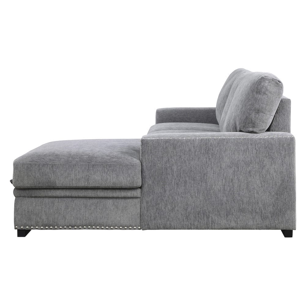 Homelegance  - Morelia 2-Piece Sectional W/ Pull-out Bed and Right Chaise W/ Hidden Storage in Gray - 9468DGx2RC2L  view 5
