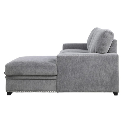 Homelegance  - Morelia 2-Piece Sectional W/ Pull-out Bed and Right Chaise W/ Hidden Storage in Gray - 9468DGx2RC2L  view 5