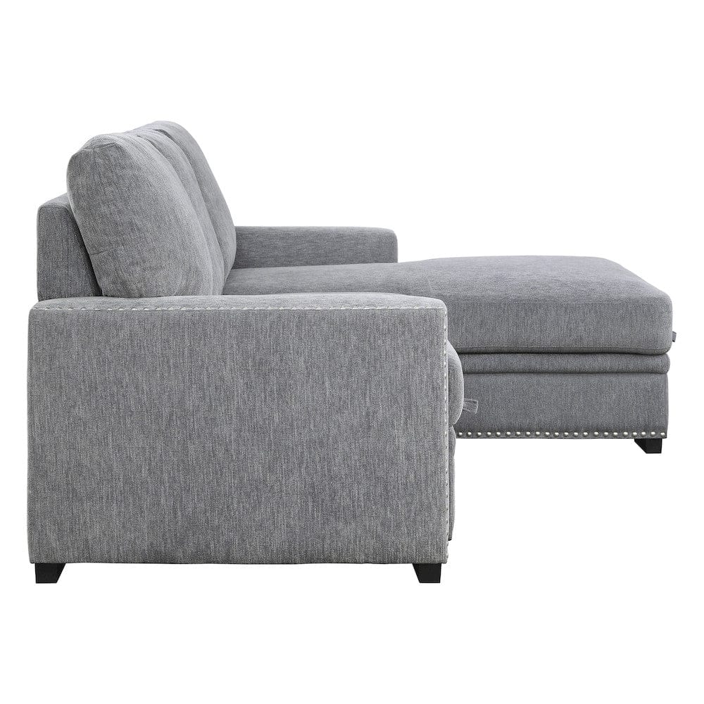 Homelegance  - Morelia 2-Piece Sectional W/ Pull-out Bed and Right Chaise W/ Hidden Storage in Gray - 9468DGx2RC2L  view 6