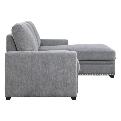 Homelegance  - Morelia 2-Piece Sectional W/ Pull-out Bed and Right Chaise W/ Hidden Storage in Gray - 9468DGx2RC2L  view 6