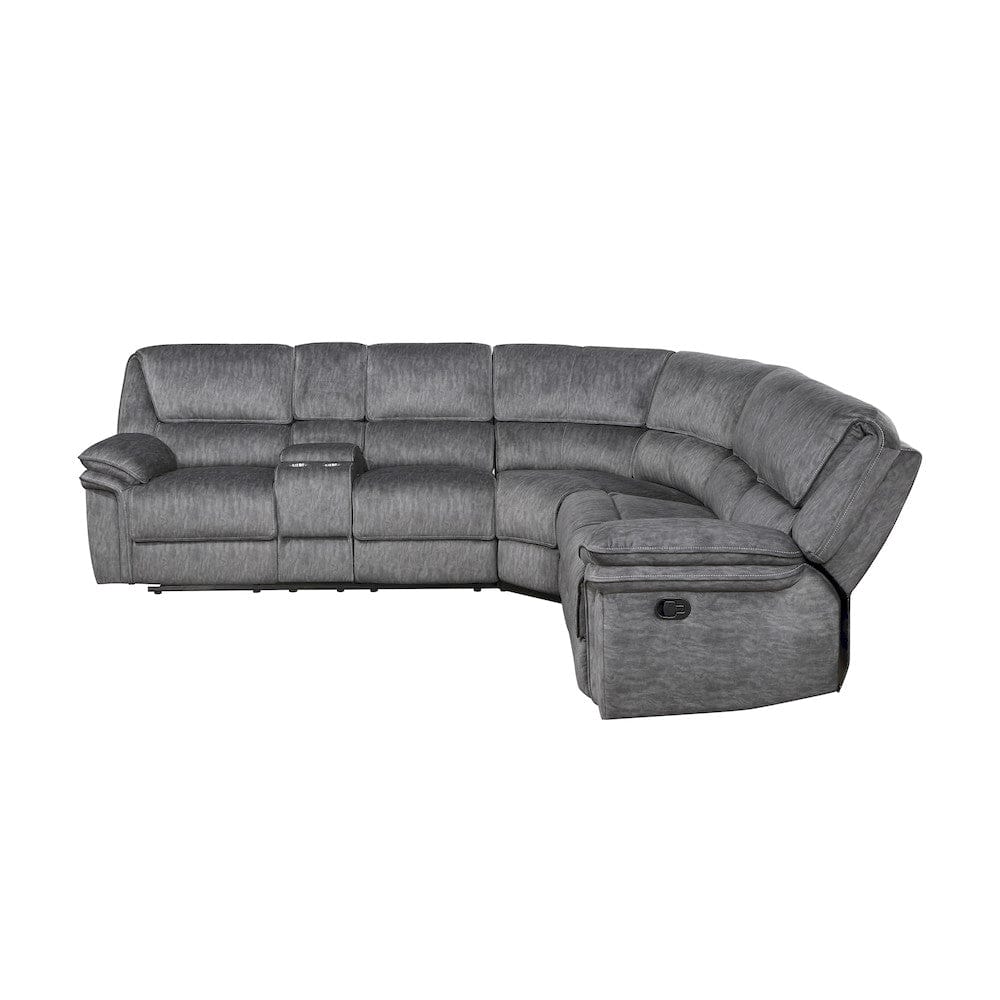 Homelegance  - Muirfield 3-Piece Reclining Sectional W/ Left Console in Gray - 9913x32LCN2R  view 3