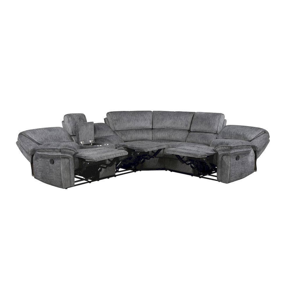 Homelegance  - Muirfield 3-Piece Reclining Sectional W/ Left Console in Gray - 9913x32LCN2R  view 5