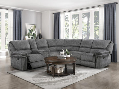 Homelegance  - Muirfield 3-Piece Reclining Sectional W/ Left Console in Gray - 9913x32LCN2R  view 7