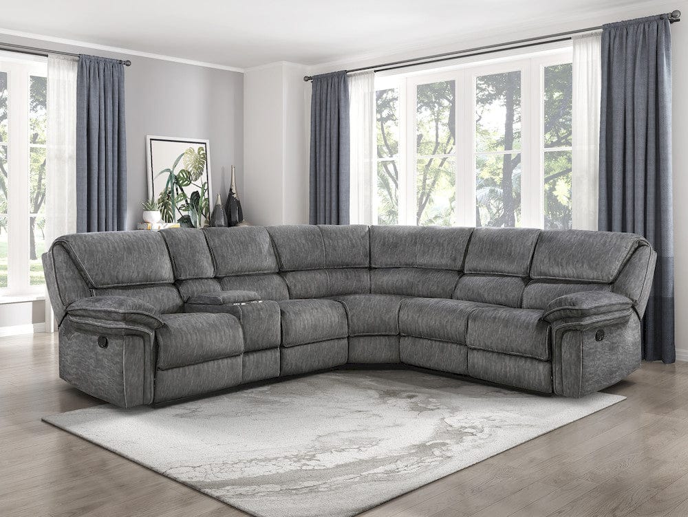 Homelegance  - Muirfield 3-Piece Reclining Sectional W/ Left Console in Gray - 9913x32LCN2R  view 8