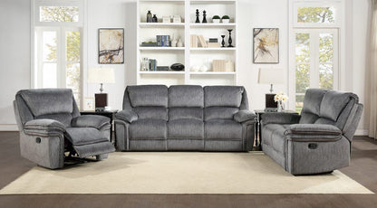 Homelegance  - Muirfield Double Reclining Sofa in Gray - 9913-3  view 2