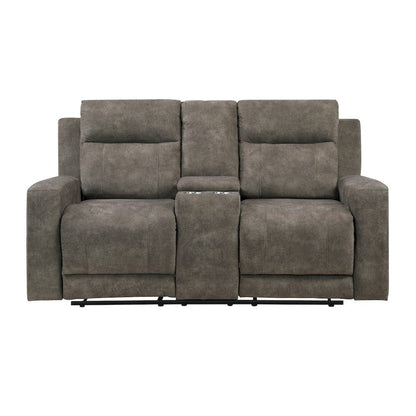 Homelegance  - Muncie Double Reclining Love Seat W/ Center Console in Brown - 9635BR-2  view 1